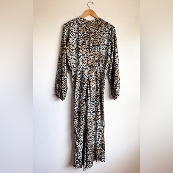 Ragdoll Leopard Animal Print Long Sleeve Midi Dress Safari Hipster Boho Western - Picture 6 of 9